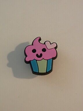10 for $10 Jibbitz Croc Charm - Pink Cupcake Smiley w/ Green & Blue Wrapper 11